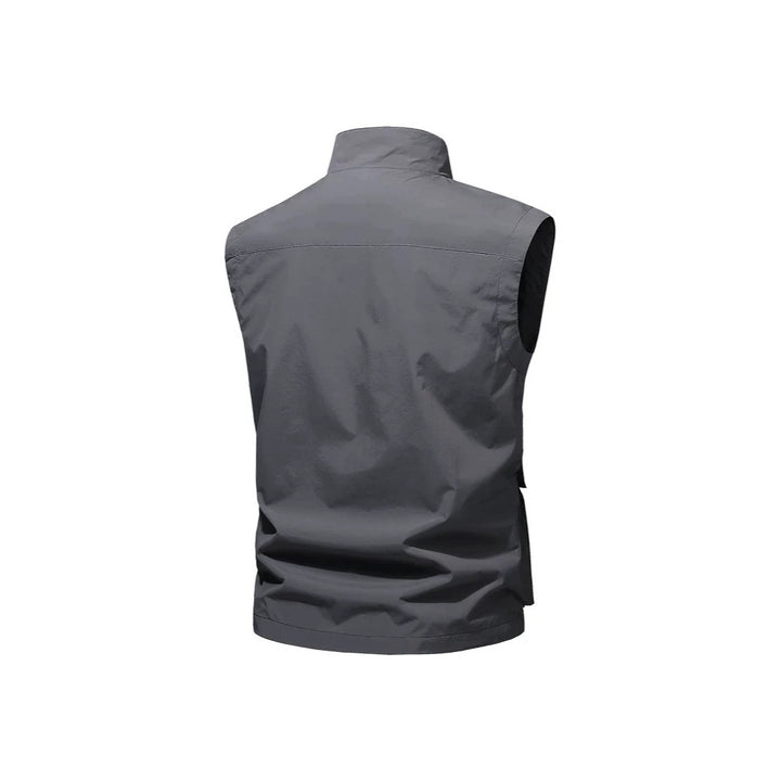 Men's Travel Performance Vest with High Collar, Water-Repellent Microfiber and Multiple Pockets Mune Fashion