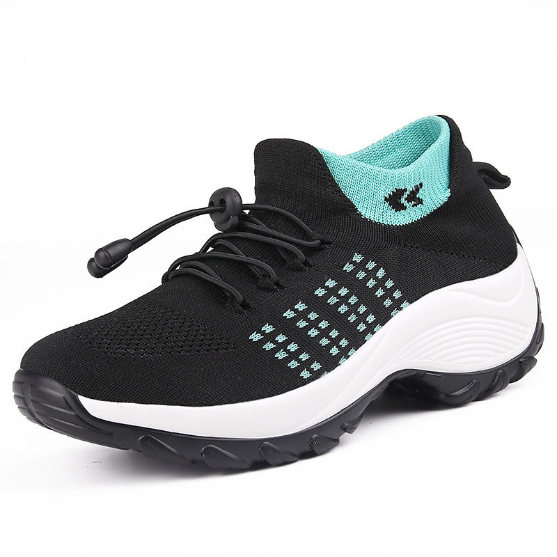 Unisex knitted sock sneaker with elastic shaft, quick lacing system and cushioned wave sole Mune Fashion