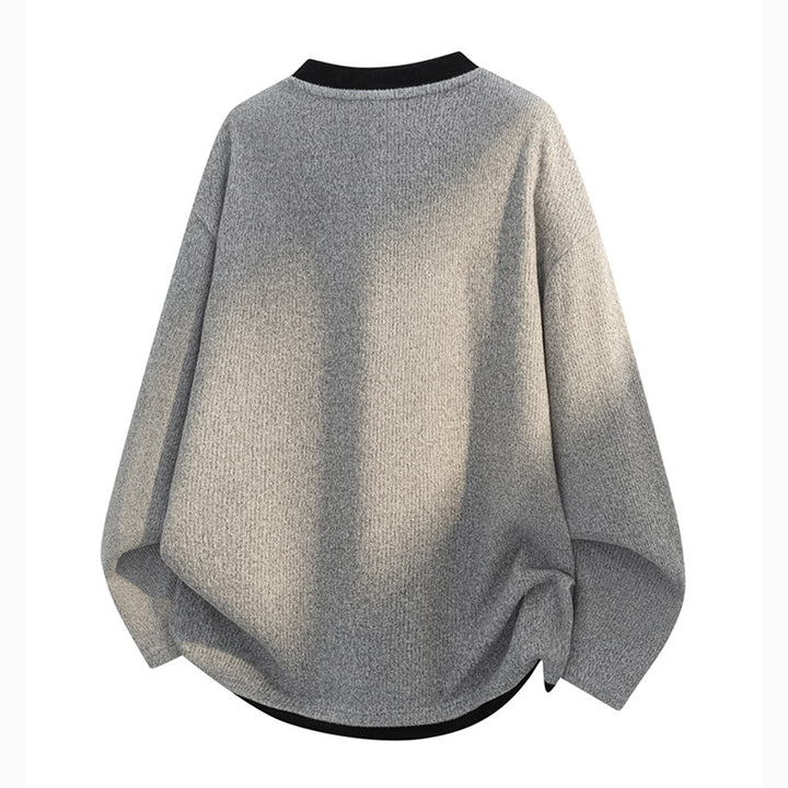 Men's Oversize Henley Sweatshirt with Waffle Texture & Button Placket Mune Fashion