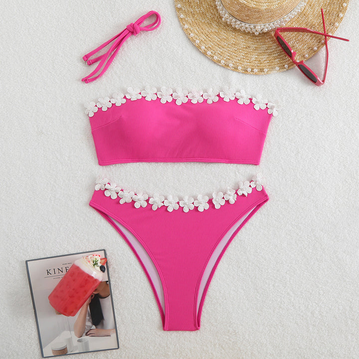 Women's bandeau bikini with floral accents Mune Fashion