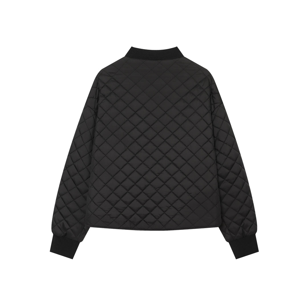 Women's quilted bomber jacket with contrast lining and ribbed cuffs Mune Fashion