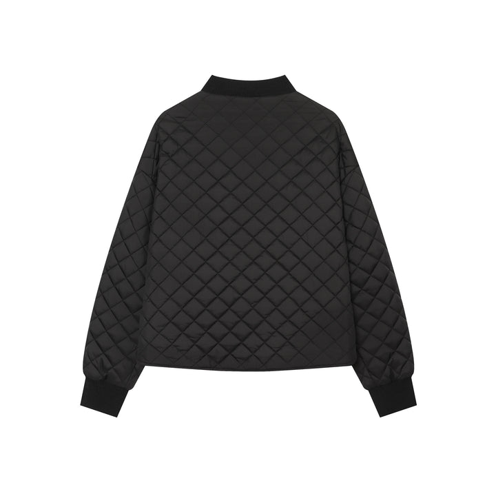 Women's quilted bomber jacket with contrast lining and ribbed cuffs Mune Fashion