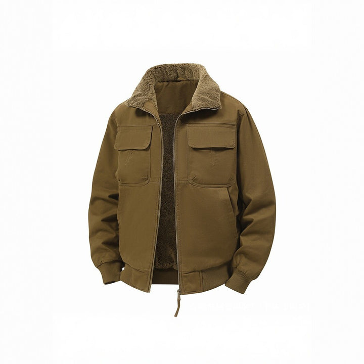 Men's thermo bomber jacket with full zip, sherpa collar, and utility pockets Mune Fashion