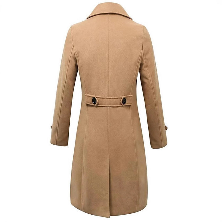 Men's elegant double-breasted wool coat with wide lapels and tailored business cut Mune Fashion