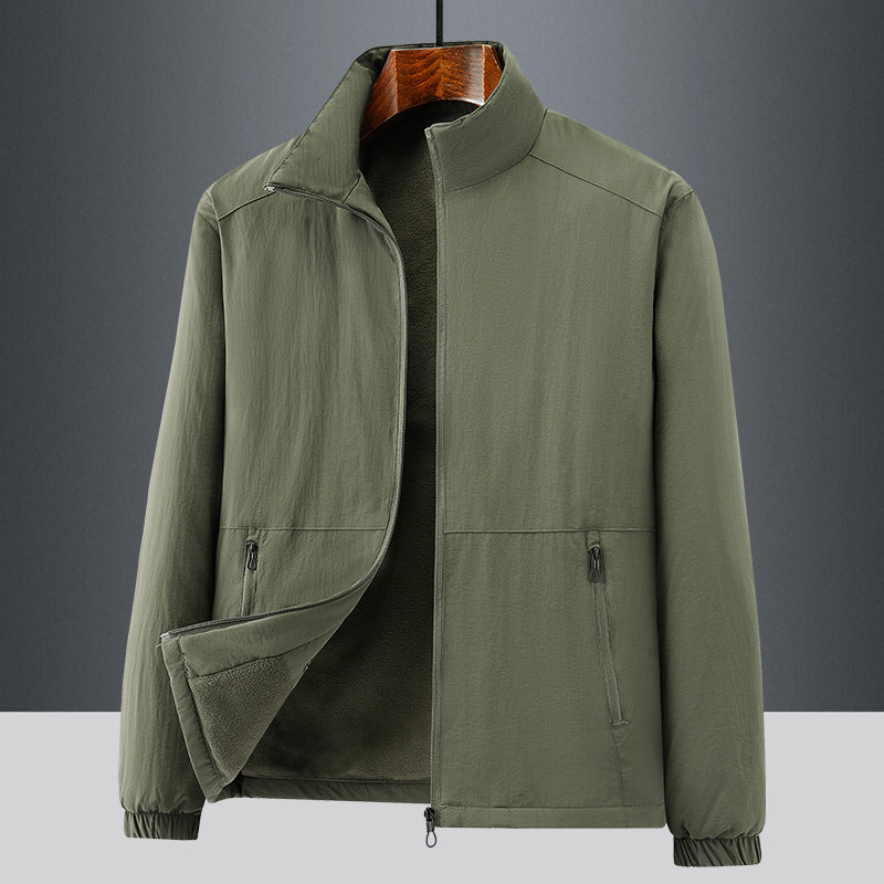 Men's lightweight transitional jacket with fleece lining and stand-up collar Mune Fashion