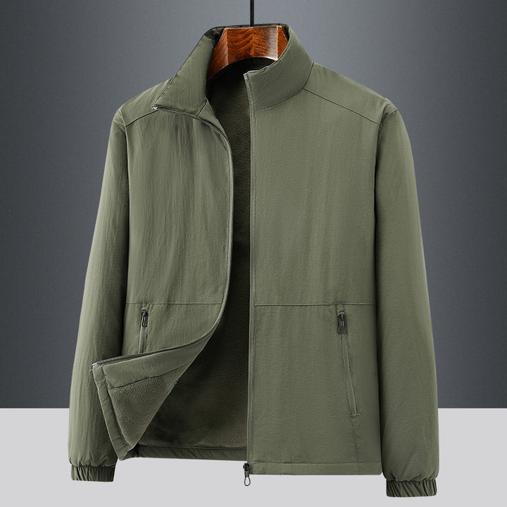 Men's lightweight transitional jacket with fleece lining and stand-up collar Mune Fashion
