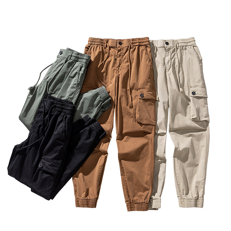 Herren Cargo-Joggerhose im Tapered-Utility-Stil mit elastischem Bund und Klapptaschen Mune Fashion