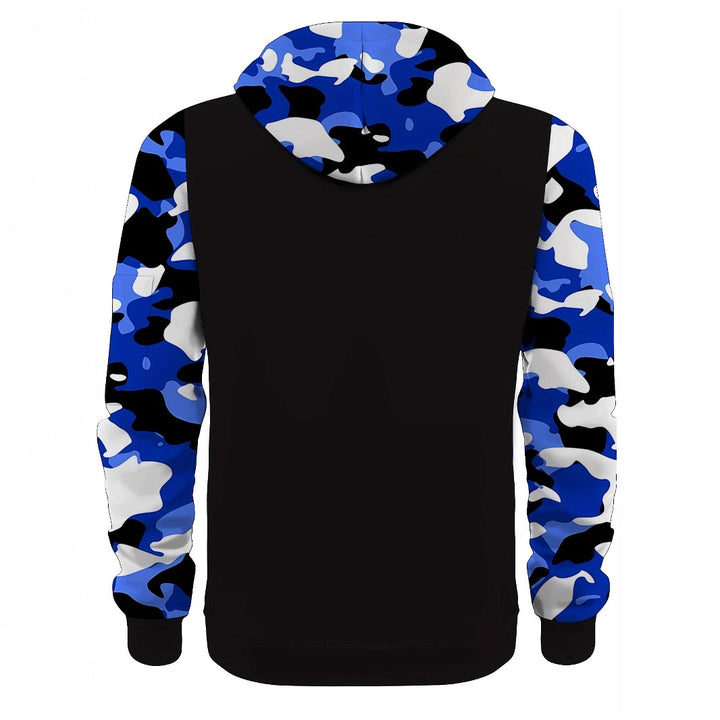 Men's Athletic Hooded Jacket with Camouflage Sleeves Mune Fashion