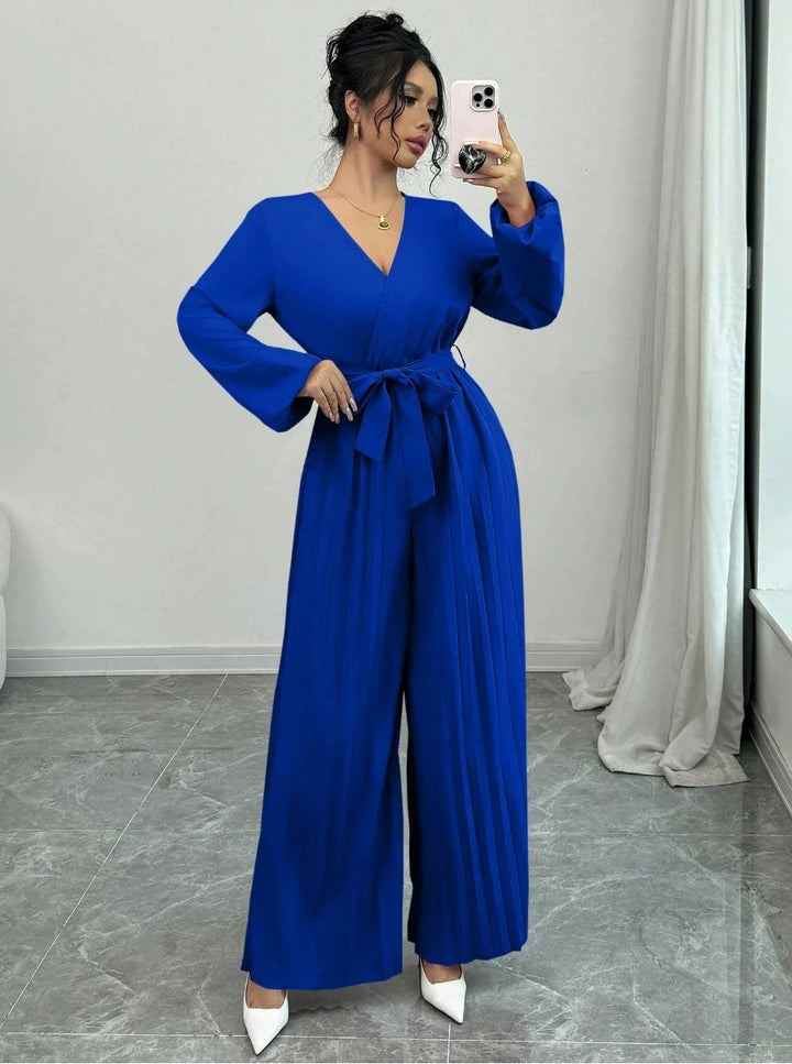 Women Elegant Pleated Jumpsuit Mune Fashion