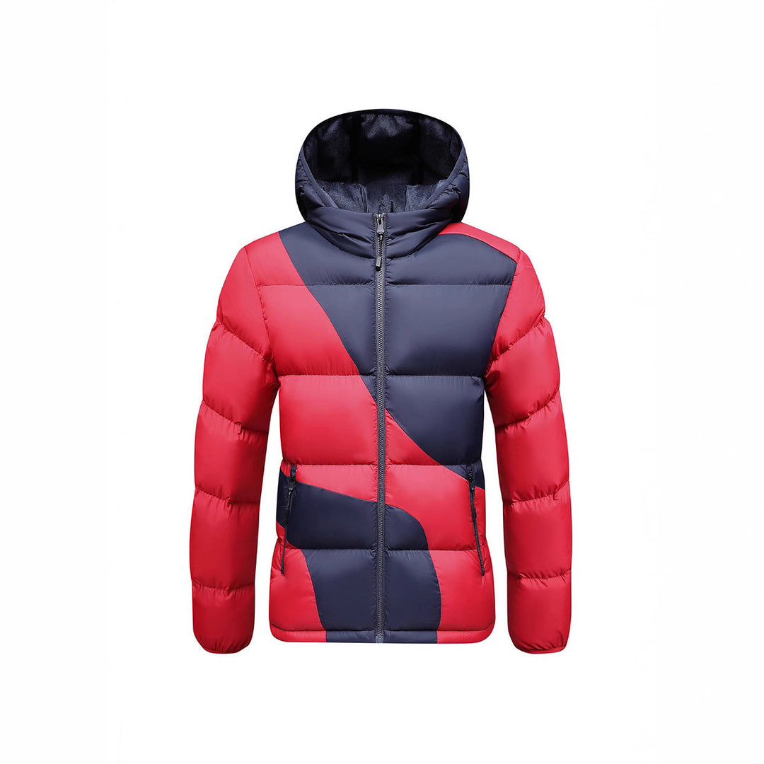 Men's quilted jacket with contrasting panels, hood, and thermal synthetic filling Mune Fashion