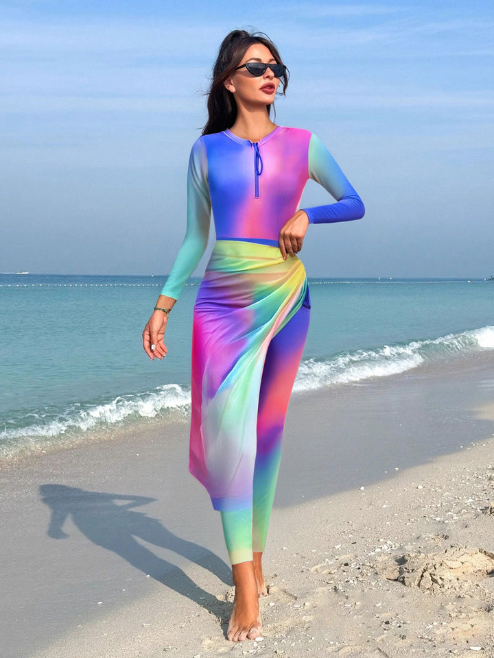 Women's fashionable long-sleeve surf suit with wrap look Mune Fashion