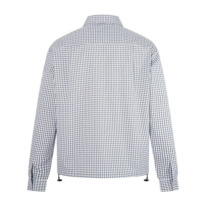Men's checked shirt with full button placket, adjustable hem, and Kent collar Mune Fashion