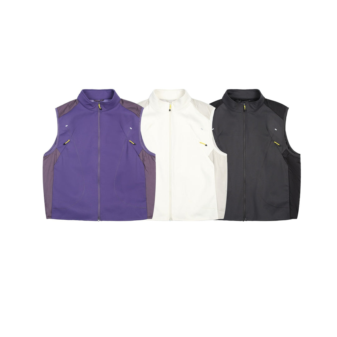 Women's lightweight technical functional vest with stand-up collar, two-way zipper, and zippered pockets Mune Fashion