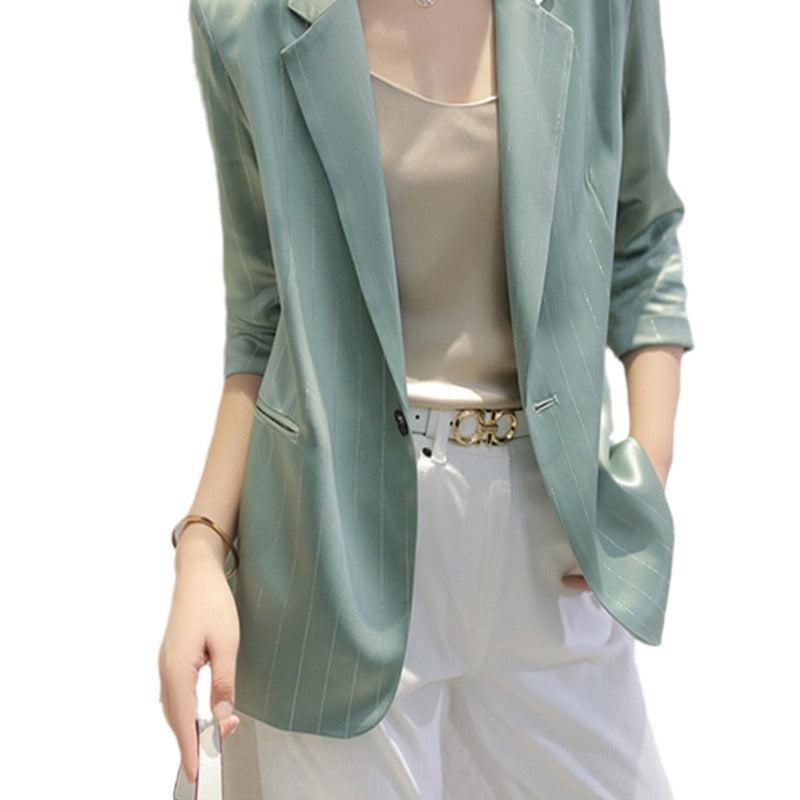 Ladies Elegant Blazer with fine stripes Mune Fashion