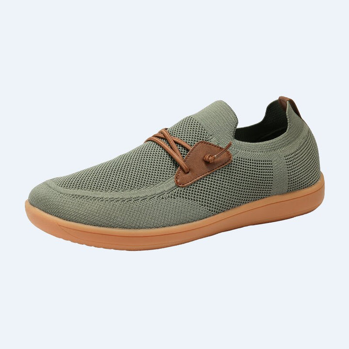 Men's breathable knit slip-on sneakers with elastic entry and cushioned lightweight sole Mune Fashion