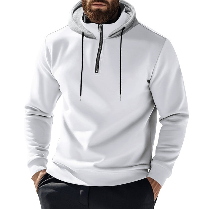 Men's half-zip hoodie with contrasting hood, drawstring and slim silhouette Mune Fashion