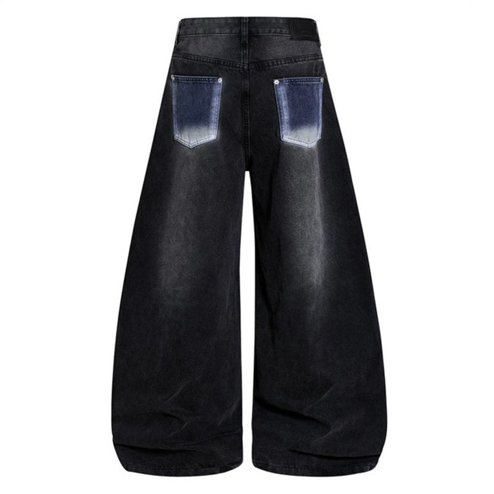 Women's High-Waist wide Balloon-Denim-Culotte with contrast-side Artwork-Panels Mune Fashion