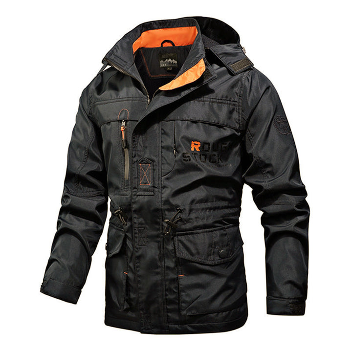 Men's Utility Field Parka with Hood, Multifunctional Pockets and Adjustable Waist Drawstring Mune Fashion