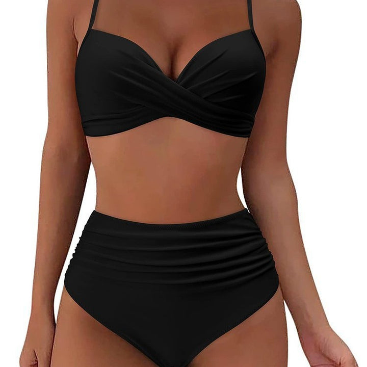 Ladies High-Cut Swimsuit with Wrap Look Mune Fashion