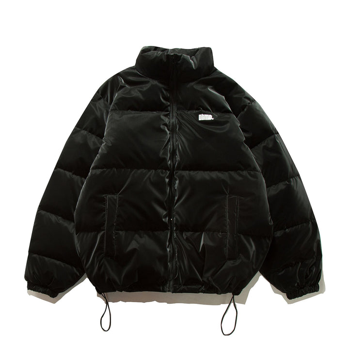 Unisex Short Oversized Quilted Puffer with High Stand-Up Collar and Drawstring Mune Fashion