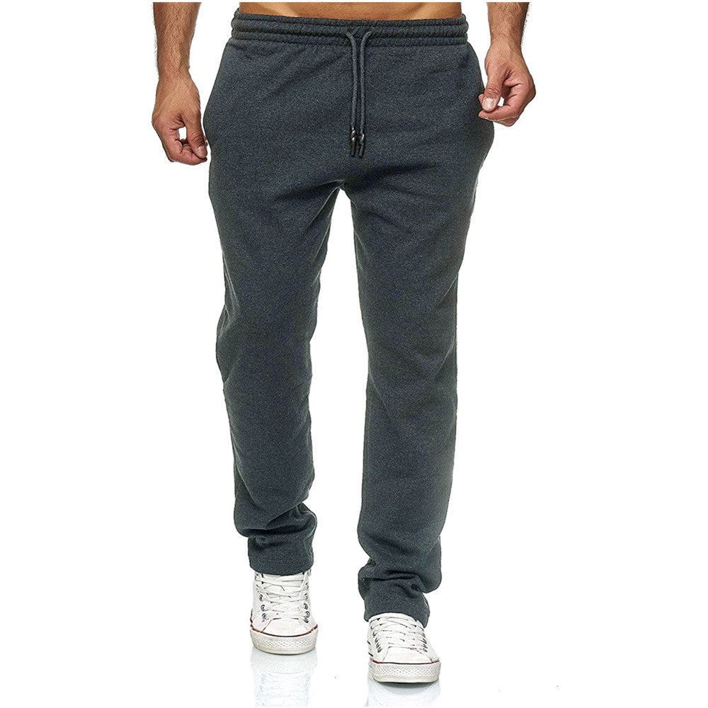 Men's straight-cut jogging pants with brushed fleece on the inside, high comfort waistband and drawstring Mune Fashion