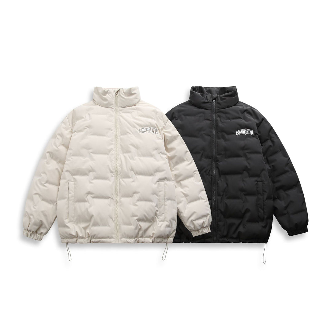 Unisex Short cut minimalist thermal puffer jacket with high stand-up collar Mune Fashion