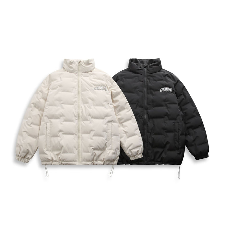 Unisex Short cut minimalist thermal puffer jacket with high stand-up collar Mune Fashion