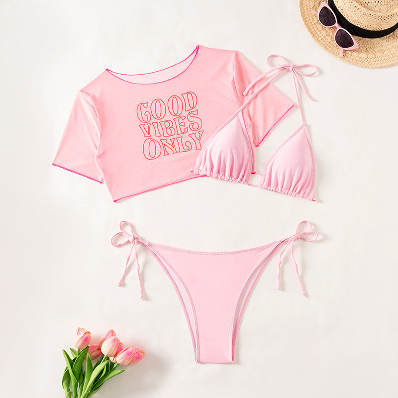 Women’s Bikini Set with Casual Crop Top Mune Fashion