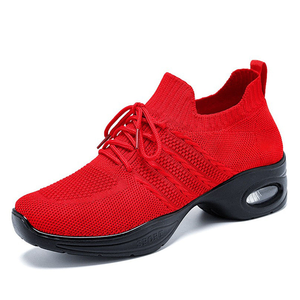 Women's avant-garde knit platform sneakers with cushioned air unit, sock-like entry and ergonomic memory footbed Mune Fashion