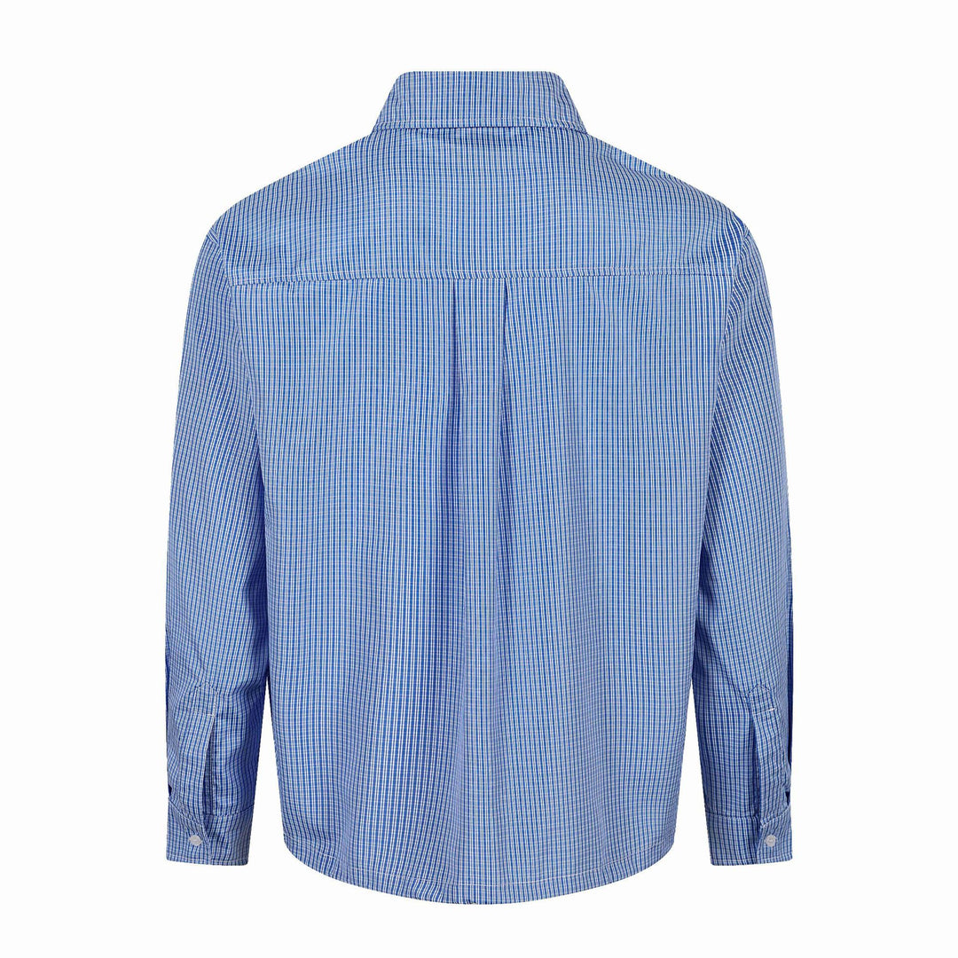 Unisex Shirt jacket with striped seersucker look and eye-catching typo print Mune Fashion