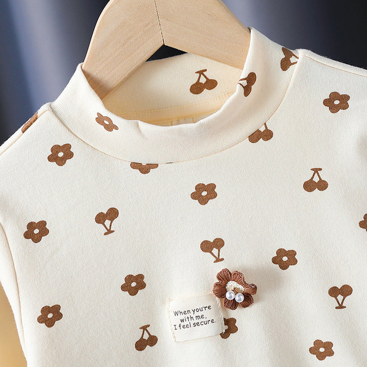 Girls long-sleeve shirt with playful flower and animal design Mune Fashion
