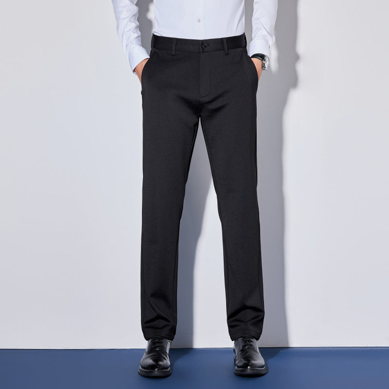 Men's Elegant Business Pants with Straight Cut and Elastic Waist Mune Fashion