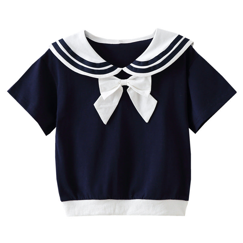 Girls sailor t-shirt with bow detail Mune Fashion