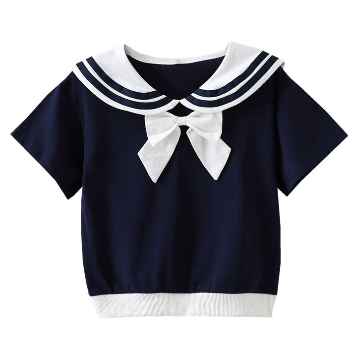 Girls sailor t-shirt with bow detail Mune Fashion