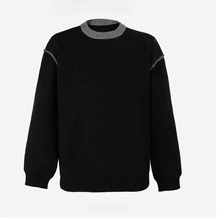 Women Stylish Chunky Knit Sweater with High Collar Mune Fashion