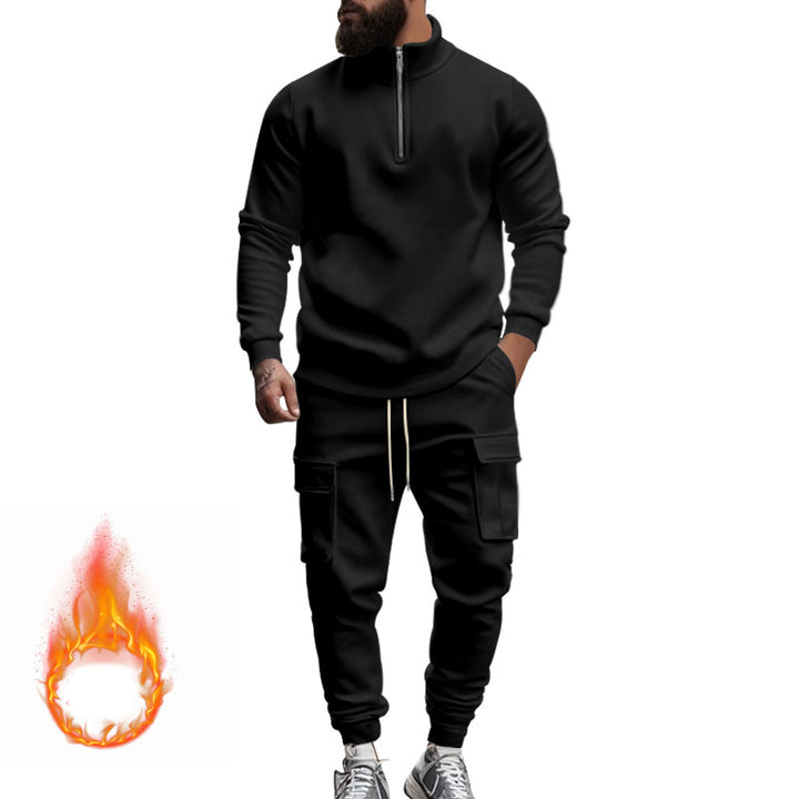 Men's sporty cargo tracksuit with troyer collar Mune Fashion