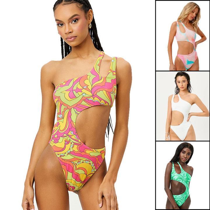 Women's One-Piece Swimsuit with Innovative Cut-Out and Asymmetric Design Mune Fashion