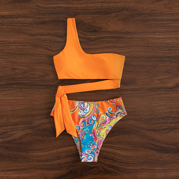 Women's triangle bikini with asymmetric top and elegant wrap band Mune Fashion