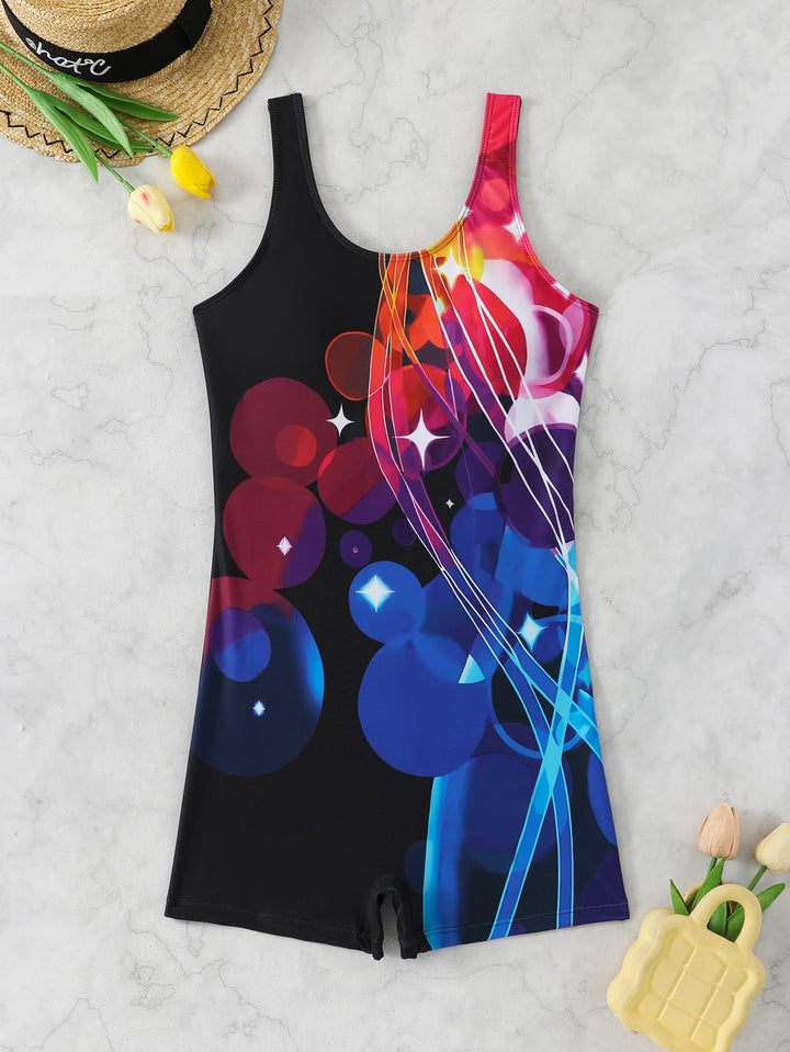 Women's sporty swimsuit with dynamic art design Mune Fashion