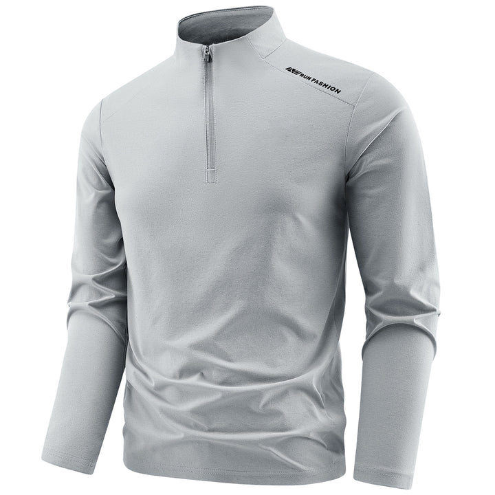 Men's Long Sleeve Performance Half-Zip Training Shirt with Stand-Up Collar and Breathable Functional Material Mune Fashion