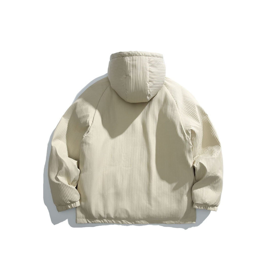 Men's quilted jacket with hood and ribbed textured fabric Mune Fashion