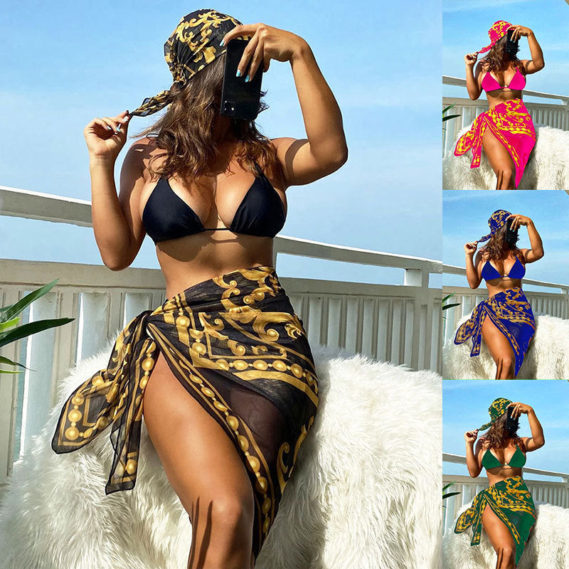 Women's elegant bikini set with curved design and pareo Mune Fashion