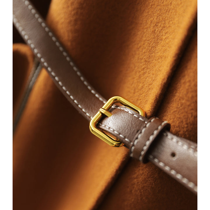 Women's Casual and Elegant Wool Coat with Belt Mune Fashion