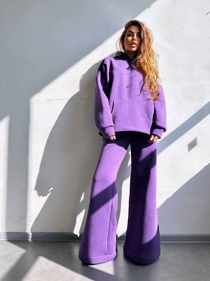 Ladies Cool Oversized Hoodie and Wide Leisure Pants Mune