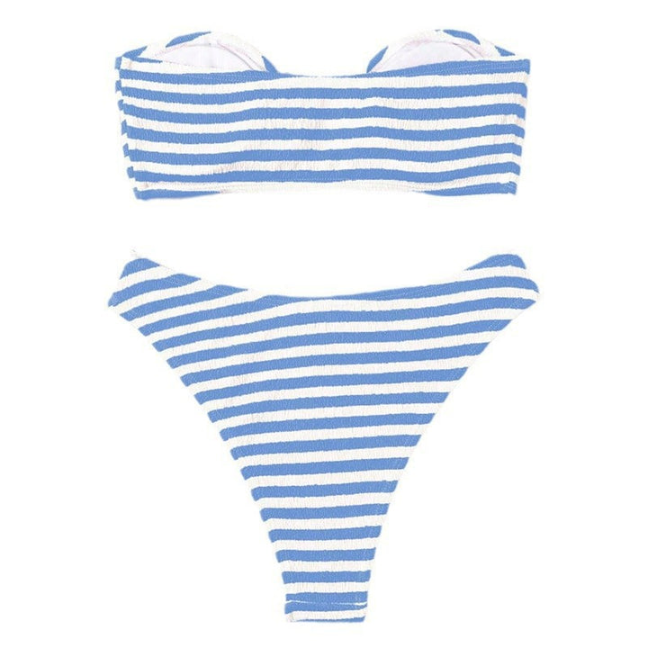 Women’s bandeau bikini with fashionable knot design and high-cut bottom Mune Fashion