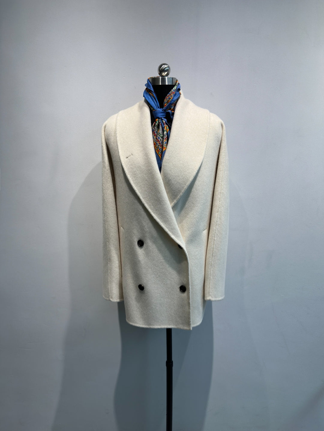 Women Double-Breasted Structured Wool Blend Jacket Mune Fashion