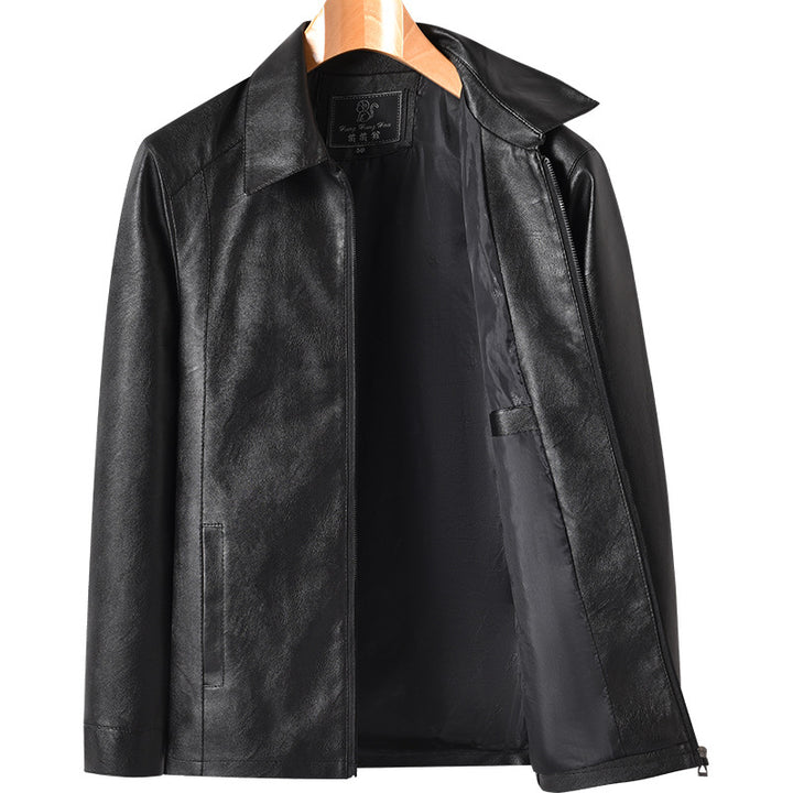 Men's Elegant Faux Leather Jacket Mune Fashion