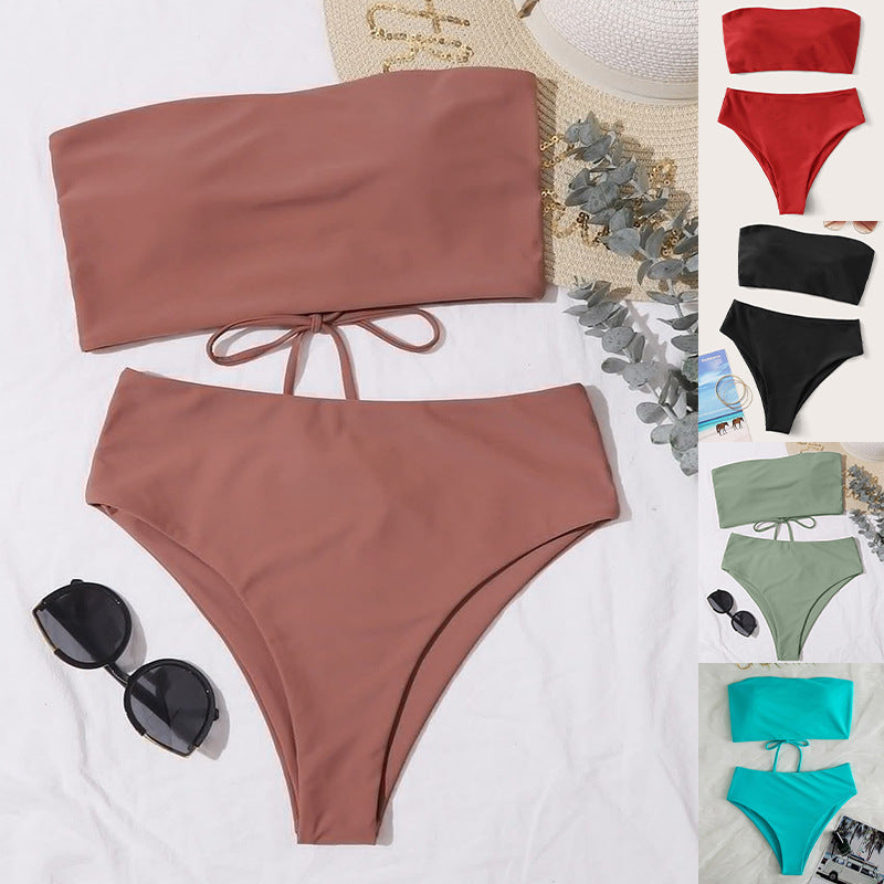 Women's High Waist Bandeau Bikini Mune Fashion