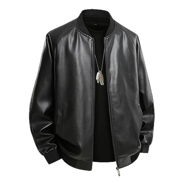 Men's Fashion Leather Bomber Jacket Mune Fashion