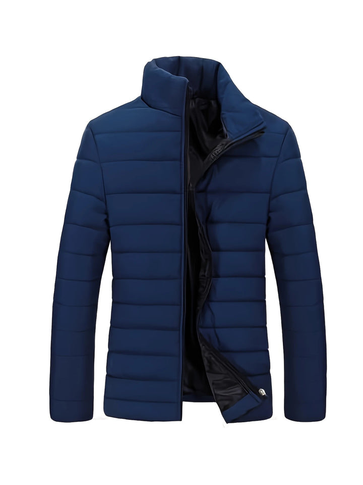 Men's Slim Fit Ultralight Thermo Quilted Jacket with High Stand-Up Collar Mune Fashion